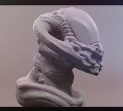voyageur crâne art la sculpture le buste statue figure de fantaisie scifi créature caractère l'homme sci fi gratuite sculptures 3d print model - Mito3D
