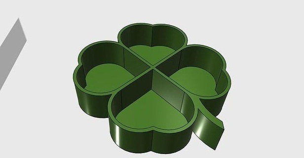 tray leaf clover cracker nuts easy print printable interior house box food kitchen serving houseware accessories 3d print model - Mito3D