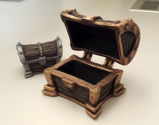 treasure chest treasurechest wood box iron gold crate house fortnite medieval furniture container storage sea of thieves 3D print model - Mito3D