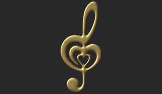 tiz nota anahtarı müzik takı enstrüman sol simbolo kolyeler mücevher yazdırılabilir kolye sembol müzikal müzisyen Not ton ikon notlar Sanat işaretler logolar 3d print model - Mito3D