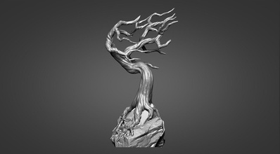 tree - pedestal characters 01 05 stone zbrush 3dprint sculpting miniatures figurines collectables debris terrain rocks nature plants ground games toys game accessories 3d print model - Mito3D