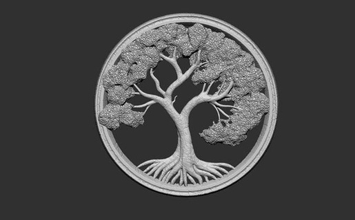 arbre bas soulagement 3d modèle cnc impression sculptures bijoux art pendentif artcam imprimable 3d print model - Mito3D