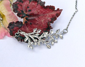 tree branch pendant printable jewelry model necklace 3d zbrush stl obj woodland twig leaf organic botanical silver small cute printing printed pendants 3d print model - Mito3D