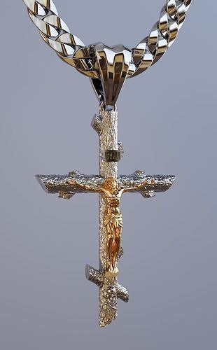 albero attraversare Gesù pendente ragazza statua mano cranio gioielleria gioielliere voga stampabile cnc oro argento 3d cattolico Chiesa sacro ciondoli 3D print model - Mito3D