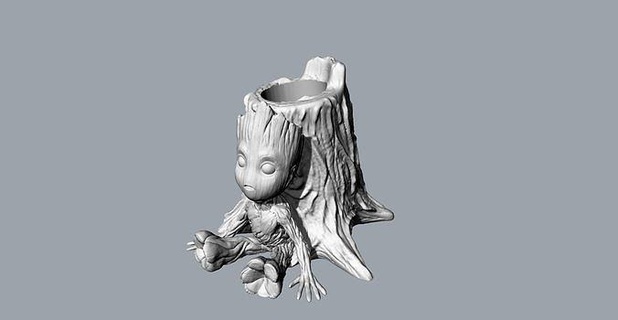tree groot pen holder animal characters game printable sculpture decorative goblin mage mesh electronic engineering fantasy character hobby diy mechanical parts 3d print model - Mito3D