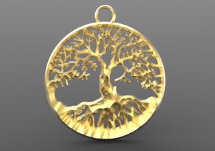 ağaç of hayat doğa orman kolye takı sanat 3d print model - Mito3D