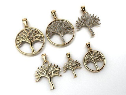 tree life pendant jewelry design cad zodiac gold printable necklace shayeste diamond link hamun zbrush print pendants 3d print model - Mito3D