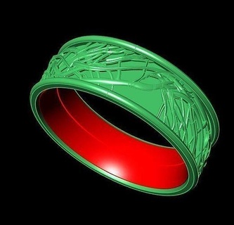 arbre vie engagement bague bijoux anneaux or imprimable art 3d print model - Mito3D