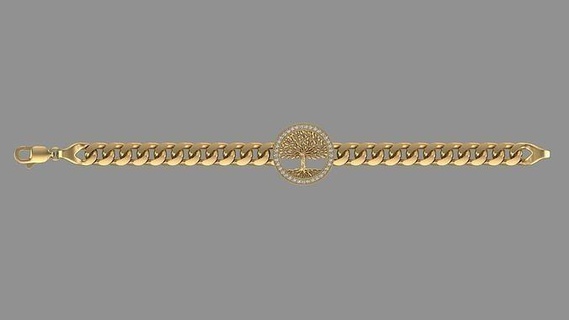 tree life gourmet chain jewelry gold silver bracelet printable jewel bracelets jewellery mold wedding fashion 3d print model - Mito3D