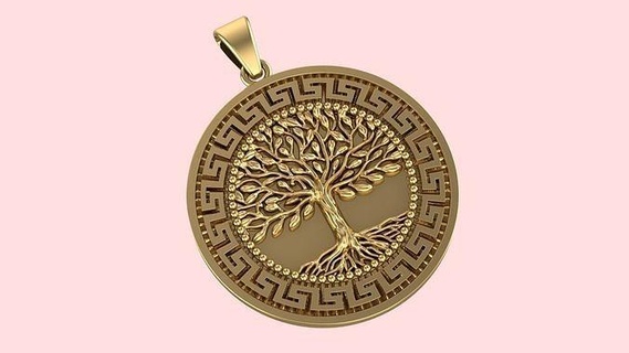 tree life necklace-4 gold silver pendant design jewelry jewellery fashion mold necklace pendants 3d print model - Mito3D