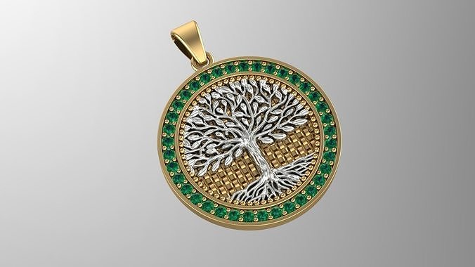 árvore vida necklace 5 natureza ouro colar prata joalheria jóias Projeto 3d colares 3D print model - Mito3D