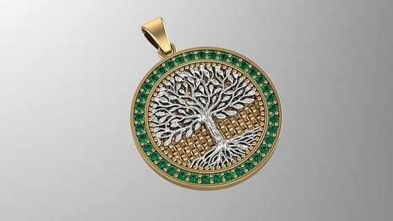 Baum Leben necklace 5 Natur Gold Halskette Silber Schmuck Design 3d Halsketten 3d print model - Mito3D