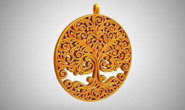 albero della vita collana gioielli natura ornamento i rami floreale silhouette cerchio simbolo art catena braccialetto anello diamante la fiore il celtic collane 3d print model - Mito3D