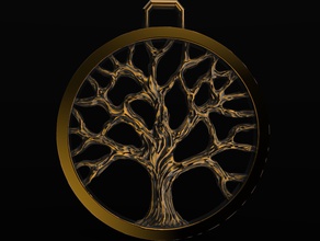 tree life pendant silver gold jewelry jewellery printing zbrush sculpt pendants 3d print model - Mito3D