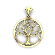 tree of life pendant jewelry diamond gem lapidary relief bas medallion nature leaf necklace art sculptures pendants printable 3d print model - Mito3D