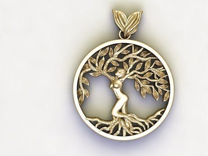 arbre vie pendentif nature feuille paysage pendentifs bijoux 3d print model - Mito3D