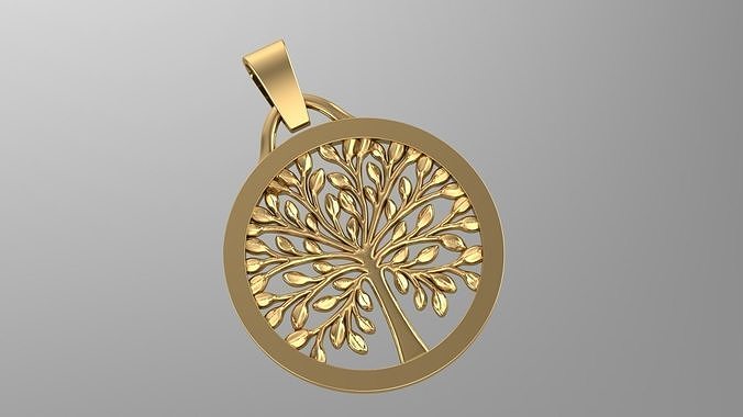tree life pendant gold silver mold fashion jewelry jewellery necklaces 3D print model - Mito3D