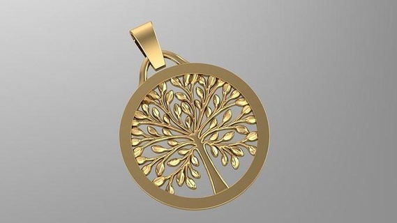 tree life pendant gold silver mold fashion jewelry jewellery necklaces 3d print model - Mito3D
