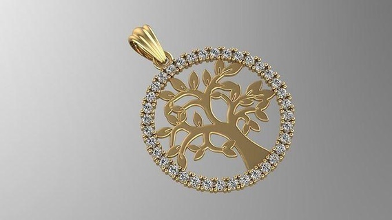 tree life pendant gold silver jewelry printable jewellery mold fashion pendants 3d print model - Mito3D