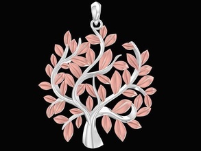 tree life pendant 3069 jewelry fashion accessories gold diamond woman women design nature pendants 3d print model - Mito3D