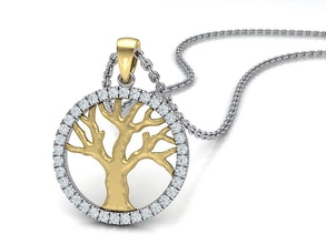 arbre of vie pendentif collier imprimable 3d modèle bijoux etats unis canada chaîne israël l'europe asie pendentifs 3dprinting diamant unique argent 3d print model - Mito3D