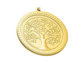 albero of vita pendente oro medaglia bronzo sterlina gioiello stampabile argento scultura campione foglia verde gioielleria ciondoli 3d print model - Mito3D