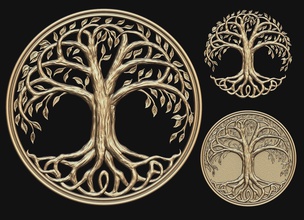 árbol of vida imprimible alivio bas colgante pendiente medallón joyería joya naturaleza hoja collar arte esculturas 3d print model - Mito3D