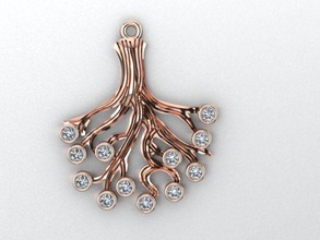 Baum Halskette Matrix Nashorn Schmuck Design Halsketten 3d Mode Ring Natur Diamant druckbar Silber engagem Sterling cad 3d print model - Mito3D