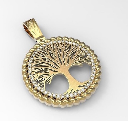 tree of life pendant jewelry gold printable silver precious mold jewel fashion leaf jewelri chain necklaces 3d print model - Mito3D