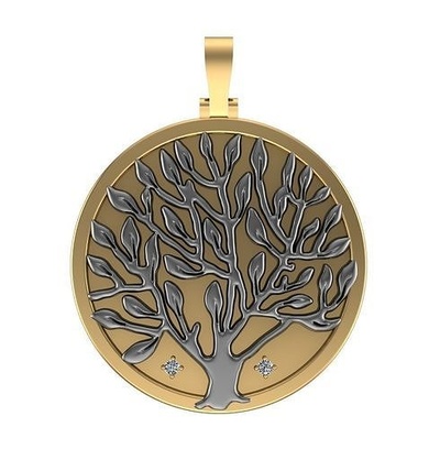 tree of life picture pendant gold silver design jewelry mold jewel jewelri printable necklaces 3d print model - Mito3D