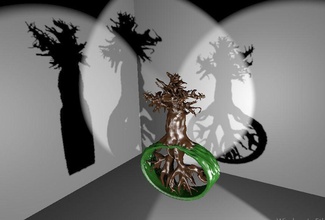 Baum-Skulptur Haus Baum Natur Skulptur Wald nadelbaum Holz Blatt die vegetation Landschaft flora - Zubehör 3d print model - Mito3D