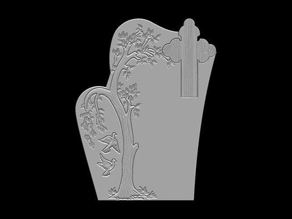 tree shaped tombstone stl model cnc cncmodel cnctombstone memorial monument cncmarble cnccarvemodel marble tomb grave gravestone cemetery graveyard headstone leaf carving art signs logos 3d print model - Mito3D