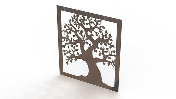 tree steel painting picture laser cutting decor frames wall artwork paint acryl metal frame modern abstract accessory interior butterfly home 3d cnc plastic house 3d print model - Mito3D
