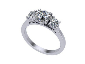 árbol anillo de piedra la joyería el diamante oro plata los anillos 3d print model - Mito3D