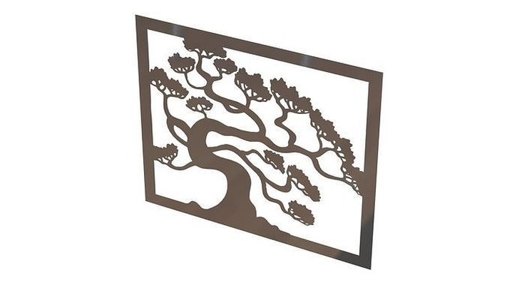 tree wall decoration picture laser cutting decor frames artwork paint acryl metal frame modern abstract accessory interior butterfly home 3d cnc plastic house 3d print model - Mito3D