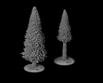 arbres ensemble 3d impression stl file marteau guerre miniatures Jeux paysage 40k figurines jouets Jeu accessoires 3d print model - Mito3D