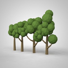 trees art wood low poly polygon exterior lowpoly cnc 3d sapling little set deco nature caroon other game model vr 3d print model - Mito3D