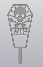 treliça plantador decoração caixão ossos grave morte gótico vampiro lápide crânio horror bruxas esqueleto morto túmulo assustador drácula cemitério casa 3d print model - Mito3D