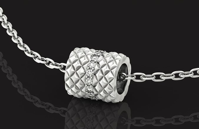 moda fascino collana diamante pietre 768 sospeso barile Bisanzio oro gioielleria ciondoli argento pendente Vintage originale sera elegante grazioso 3D print model - Mito3D