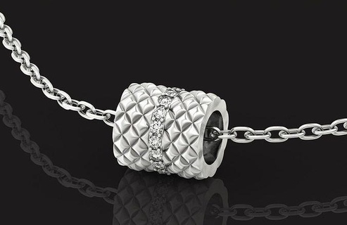 trendy charm necklace diamond stones 768 hanging barrel byzantium gold jewelry pendants silver fashion pendant vintage original evening stylish elegant graceful 3d print model - Mito3D