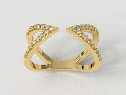 trendy ring rings diamond gems gold silver printable jewelry jewellery jewel fashion design engagement pauloranieri minimalist teen 3d print model - Mito3D