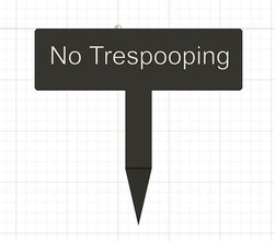 trespooping sign lawn decoration lol street warning grass dogs humour house outdoor 3d print model - Mito3D