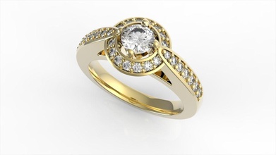 trevi halo bague en diamant le de l'anneau or gem bijoux les anneaux 3d print model - Mito3D