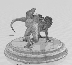 trex vs indominus rex heykel jurassic park dünya tiranozor raptor mavi dinozor nesli tükenmiş fosil dino tarih öncesi tyrannosaurus canavar sürüngen yaratık fantezi kurgusal film bilim biyoloji 3d print model - Mito3D