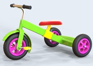 tri-cycle tri cycle toy kid wheel biking seat adjustable wheeler tire metal lego bike frame aluminum games toys 3d print model - Mito3D