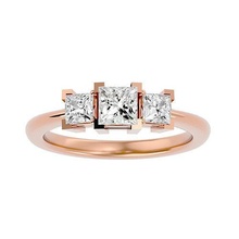tri diamante solitario Boda compromiso anillo 360 anillos platino joyería joya soltero animación estrella 3d print model - Mito3D
