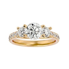 tri diamante solitario Boda compromiso anillo 360 anillos platino joyería joya soltero 3d print model - Mito3D