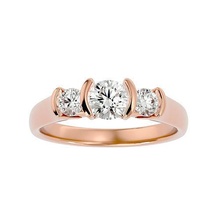 tri diamante solitario nozze fidanzamento squillare 360 visualizza anelli platino gioielleria single animazione stella 3d print model - Mito3D