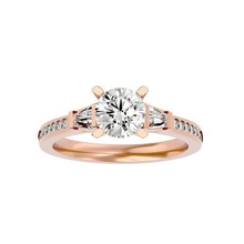 tri diamante solitario nozze Fidanzamento squillare 360 Visualizza anelli platino gioielleria single animazione stella 3d print model - Mito3D