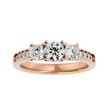 tri diamante solitário casamento noivado anel 360 visão argolas platina jóias joalheria solteiro animação estrela 3d print model - Mito3D